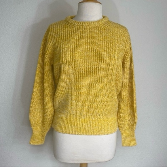 Scotch & Soda Women Golden Cotton Mix Chunky Knit Crew Oversize Sweater Size S